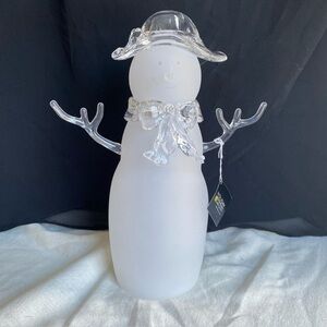 NWT Midwest of Cannon Falls Holiday Gallery Frosted Glass Snowman